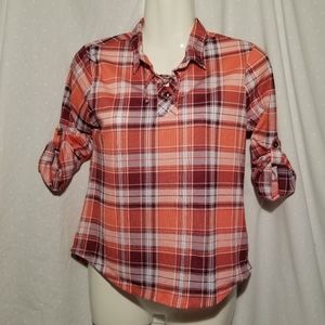 Missunderstood Red Plaid Shirt Girl's Size XL